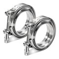 Auto Dynasty 3 Inch V Band Clamp Kits With Male Female Flanges 304 Stainless Steel For Turbo And Exhaust Systems Natural 