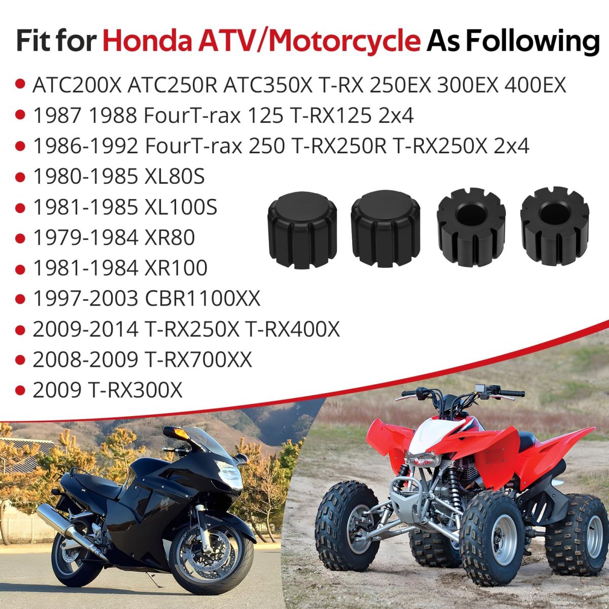 Fuel Tank Cushions 4 Pcs For Honda Fourtrax 125 250 1987-1992 Trx 300x 250x 700xx 2008-2014 Xl80s 100s 1980-1985 Xr80 100