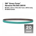 3m Green Corps Abrasive File Belt 36518 80 Grit Spot Weld Removal Resin Bonded 1 2 In X 18 7 Mm 457 2 20 Belts Carton