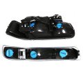 Compatible With Chevy Silverado Gmt800 4pc Pair Of Black Clear Corner Headlight Lens Led Tail Light