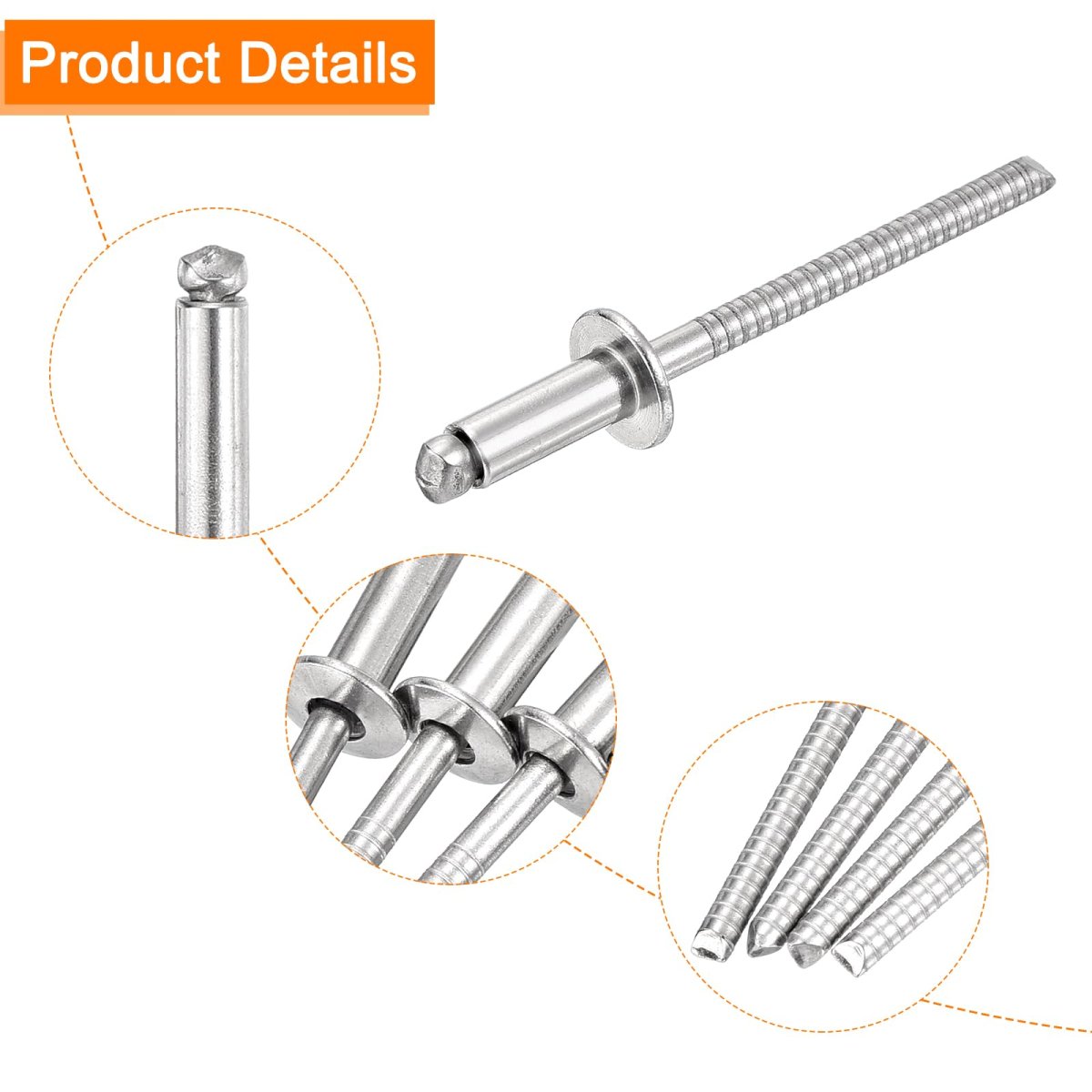 50pcs 5 32 X3 8 304 Stainless Steel Dome-head Blind Rivets Open-end Type For Diy Sheet Metal Automotive Repairs Furniture Boat