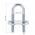 Uxcell Round U-bolt 1 Set 0 98 25mm Inner Width 90mm Length Steel M8 With Nut Plate