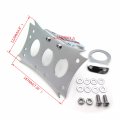 Chrome Horizontal Vertical Zigzag Side Mount License Plate Bracket For Motorcycles Aluminum 7 31 In X 4 83 Universal Fit