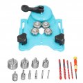 Diamond Drill Bit Kit 16pcs Hole Saw With Double Suction Cups Guide Jig Fixture 6a 50mm Cutter Drilling Tool Set For Tile Wood