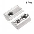 Uxcell M6 T Slot Nuts Roll In Spring T-nut With Ball Carbon Steel For 4040 Series Aluminum Extrusion Profile Rail 8mm 15pcs