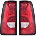 Tail Lights For Chevy Silverado 2003 2004 2005 2006 Red Rear Brake Lamp Assembly Clear Lens 1 Pair Gm2800174 Gm2801174 