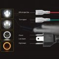 Shkalacar 7inch Led Headlight H4 140w Angel Eyes Rounds 4 Modes 14000lm 6000k White 3000k Amber Car Motorcycle Headlight Auto