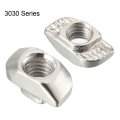 Uxcell Sliding T Slot Nuts M6 Half Round Roll In T-nut For 3030 Series Aluminum Extrusion Profile Carbon Steel Nickel-plated