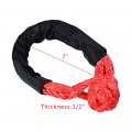 3x Synthetic Soft Red Shackle 1 2 X 22 Inch Rugged Off Road Shackles 38 000 Lbs With Protective Sleeve Winch Snatch Recovery