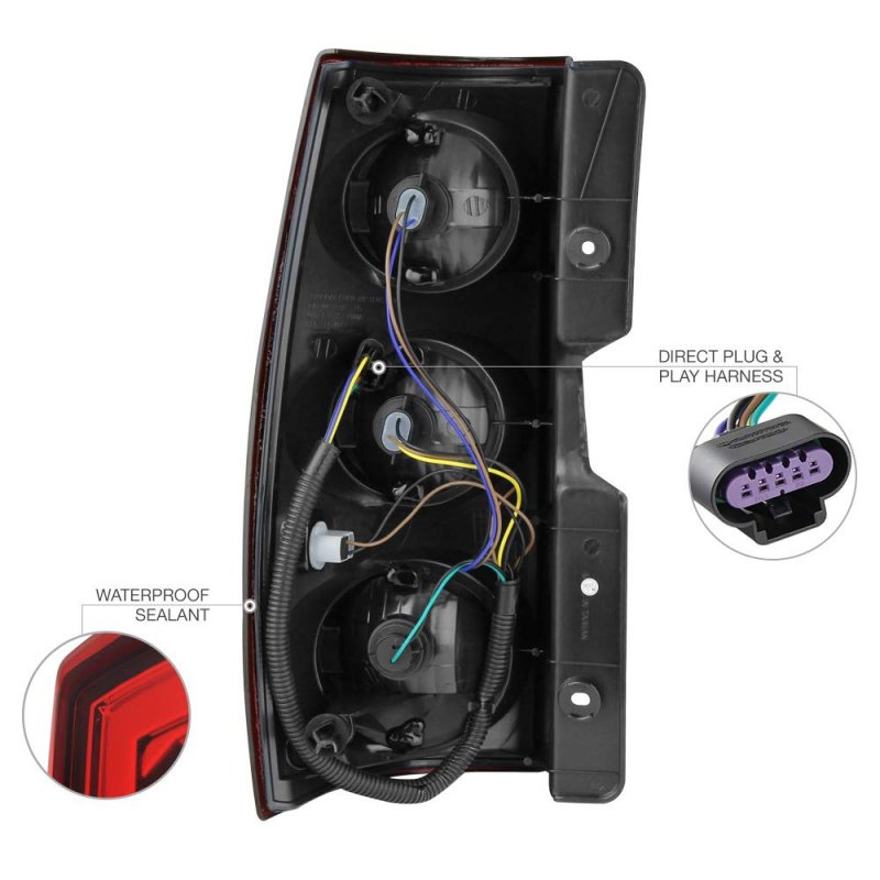 2007-2014 Gmc Yukon Xl 1500 2500 Tail Light Factory Style Rosso Red Housing Passenger Side