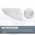 X Autohaux Car Rear View Left Driver Side Mirror Cover Cap Replacement White For Mazda 3 Axela 2020-2023 Guard Covers Exterior