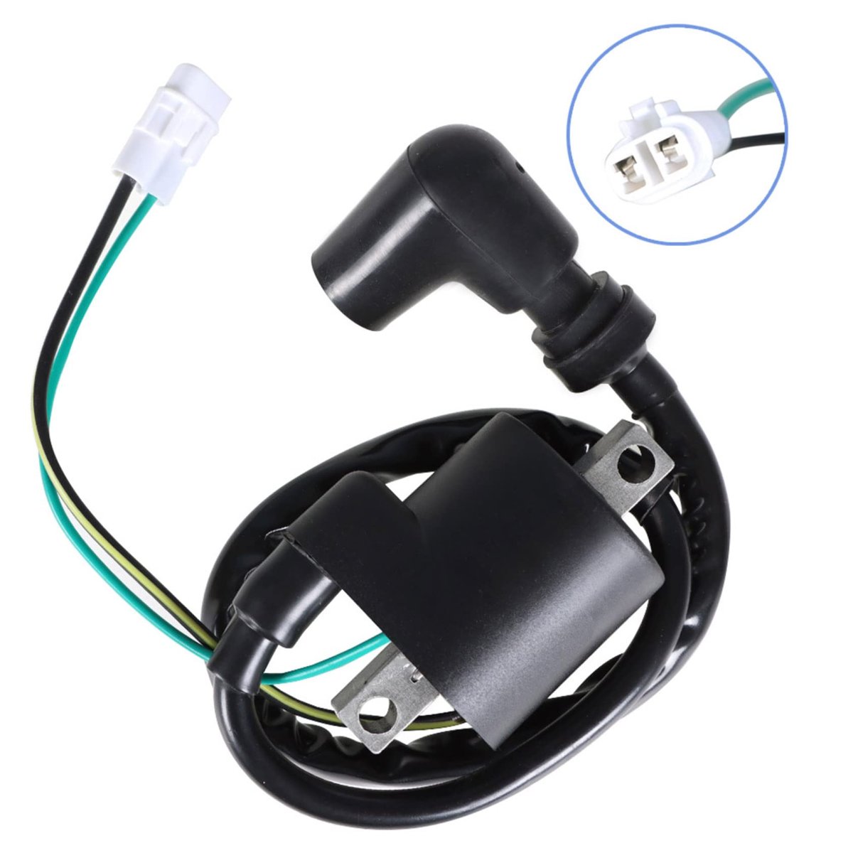 Black Ignition Coil Replacement For Rm250 1997 To 2008 Part Number 33410-36e00 33410-37f00 Bolt On Design With Housing