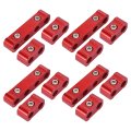 4 Set 8mm Car Engine Spark Plug Wire Separator Looms Divider Organizer Clamp Aluminum Alloy Red 