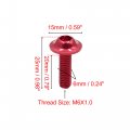 Uxcell 40pcs M6x1 0 Red Aluminum Alloy Hex Socket Head Motorcycle Bolts Bumper Screws Nuts Universal Replacement