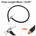 60cm Tire Inflator Extension Hose With Portable Inflatable Pump Connector Chuck Locking Air Tube Valve Connection Pipe For Car