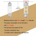 Wiseshine Festoon 6418 6411 Led Bulb 38mm 3watt C5ws Warm White 3000k Bulb De3425 De3423 6423 Dc 12v For Camper Rv Automotive
