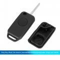 Uxcell Flip Folding Uncut Key Remote Control Fob Case Shell Replacement 267102334 For Mercedes-benz 1 Button Black
