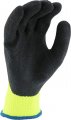 West Chester Posigrip Hvg700slc Black Crinkle Latex Palm Coated Hi Vis Gloves- Medium Pack Of 12 Green Polyester Band Top Cuff 