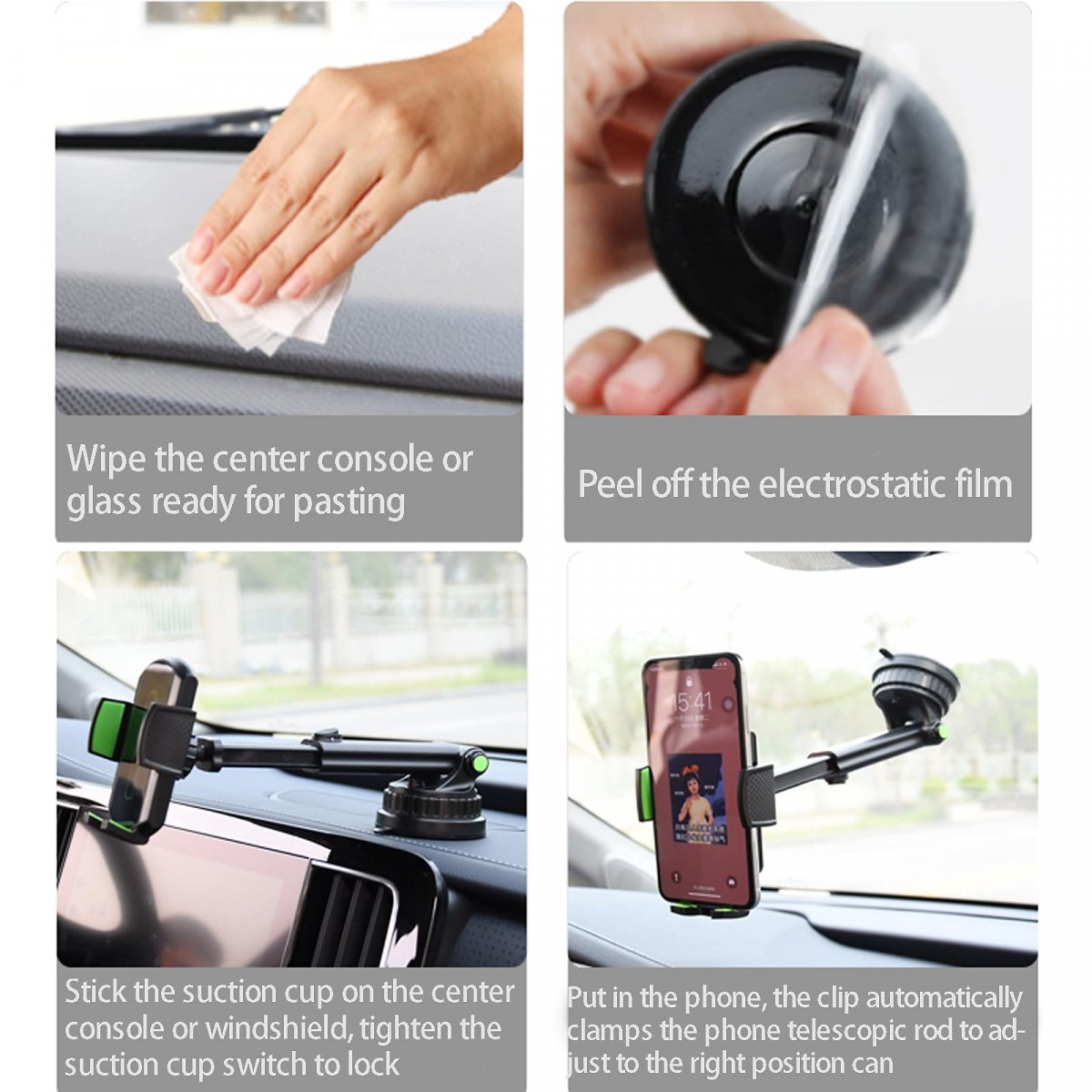 Car Phone Holder Mounta Upgraded Versiona Super Suction Cup Cell Stand Hiyitks Universal Hand-free Dashboard Windshield Stable