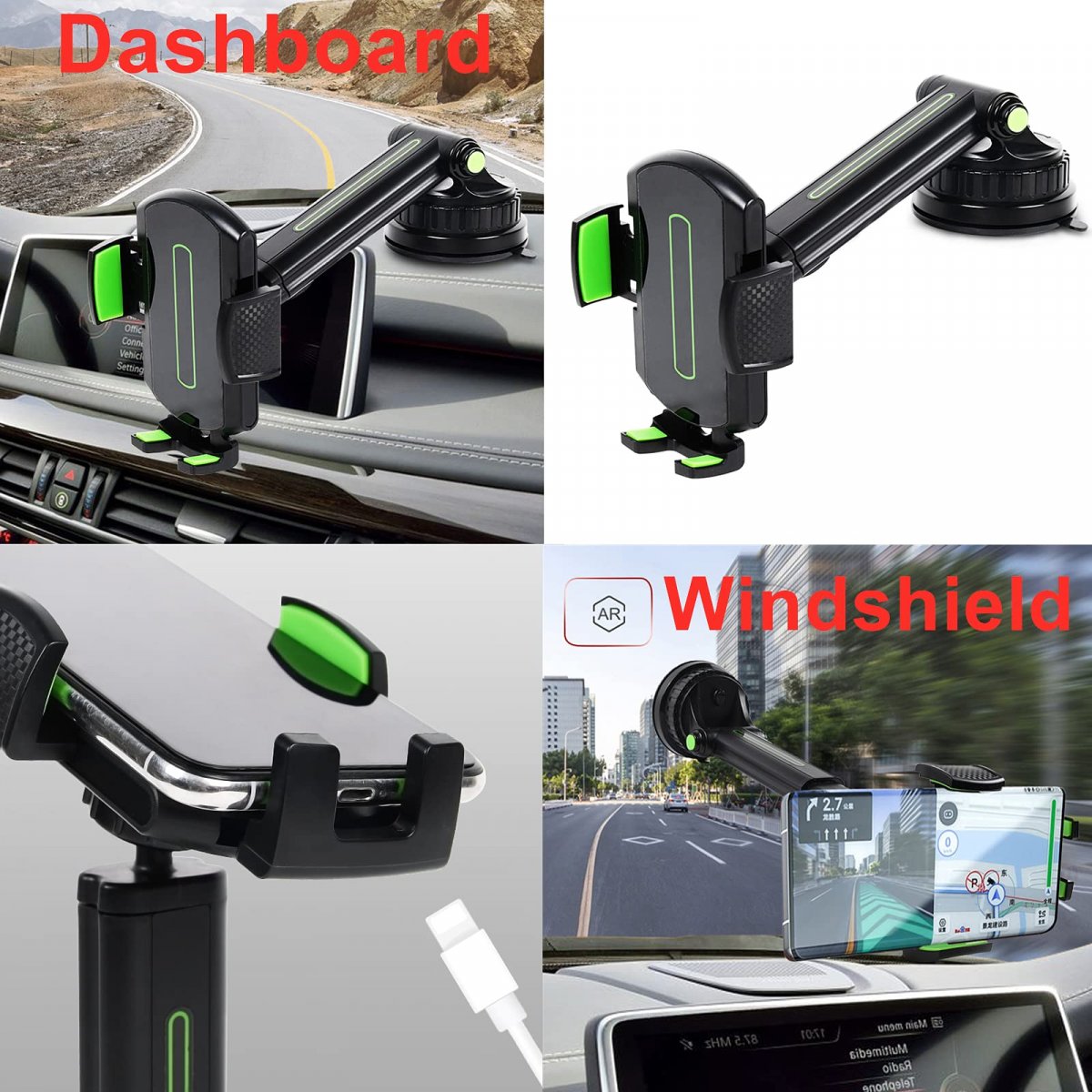 Car Phone Holder Mounta Upgraded Versiona Super Suction Cup Cell Stand Hiyitks Universal Hand-free Dashboard Windshield Stable