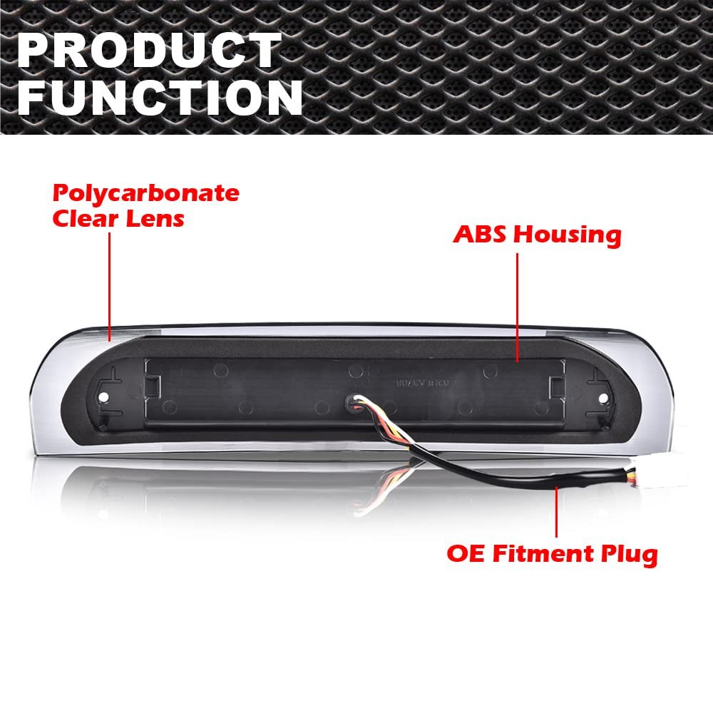 3rd Led Brake Type X Cargo Lamp For Dodge Ram 1500 2002 2008 2500 3500 2003 2009 Smoke Lens Clear Housing Waterproof High Mount