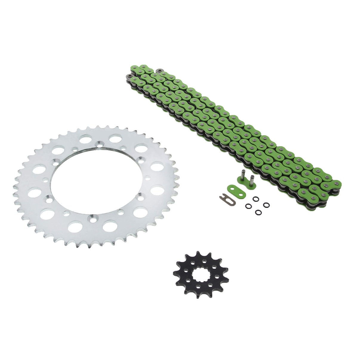 Green O Ring Chain And Sprocket Kit For Kawasaki Klx300r 2003 To 2007 Silver 13 47 110l Steel Front Rear Sprockets