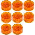 9led Side Marker Light 8pcs 2a Amberround Trailer Lamp Clear Lens Stop Turn Tail Fit For Boats Truck Pickups Flush Mount 