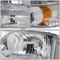 Auto Dynasty Chrome Housing Headlights Assembly Bundle With Front Bumper Vertical Style Grille Compatible Ford Super Duty F250