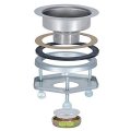 Ez-flo Kitchen Sink Strainer With Flange And Die-cast Slip-joint Nut Stainless Steel Fixed-post Basket 3-1 2 Inch To 4 Opening 