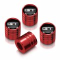 Ipick Image For Ford Mustang Gt In Black On Red Aluminum Cylinder-style Tire Valve Stem Caps