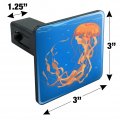 Underwater Orange Medusa Jellyfish Tow Trailer Hitch Cover Plug Insert