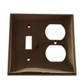 Leviton 80705 2-gang 1-toggle 1-duplex Device Combination Wallplate Standard Size Thermoplastic Nylon Mount Brown 