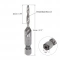 Uxcell Combination Drill And Tap Bit 1 4 Hex Shank M3 X 0 5 Metric Uncoated High Speed Steel 4341 Spiral Flute Drilling Tapping
