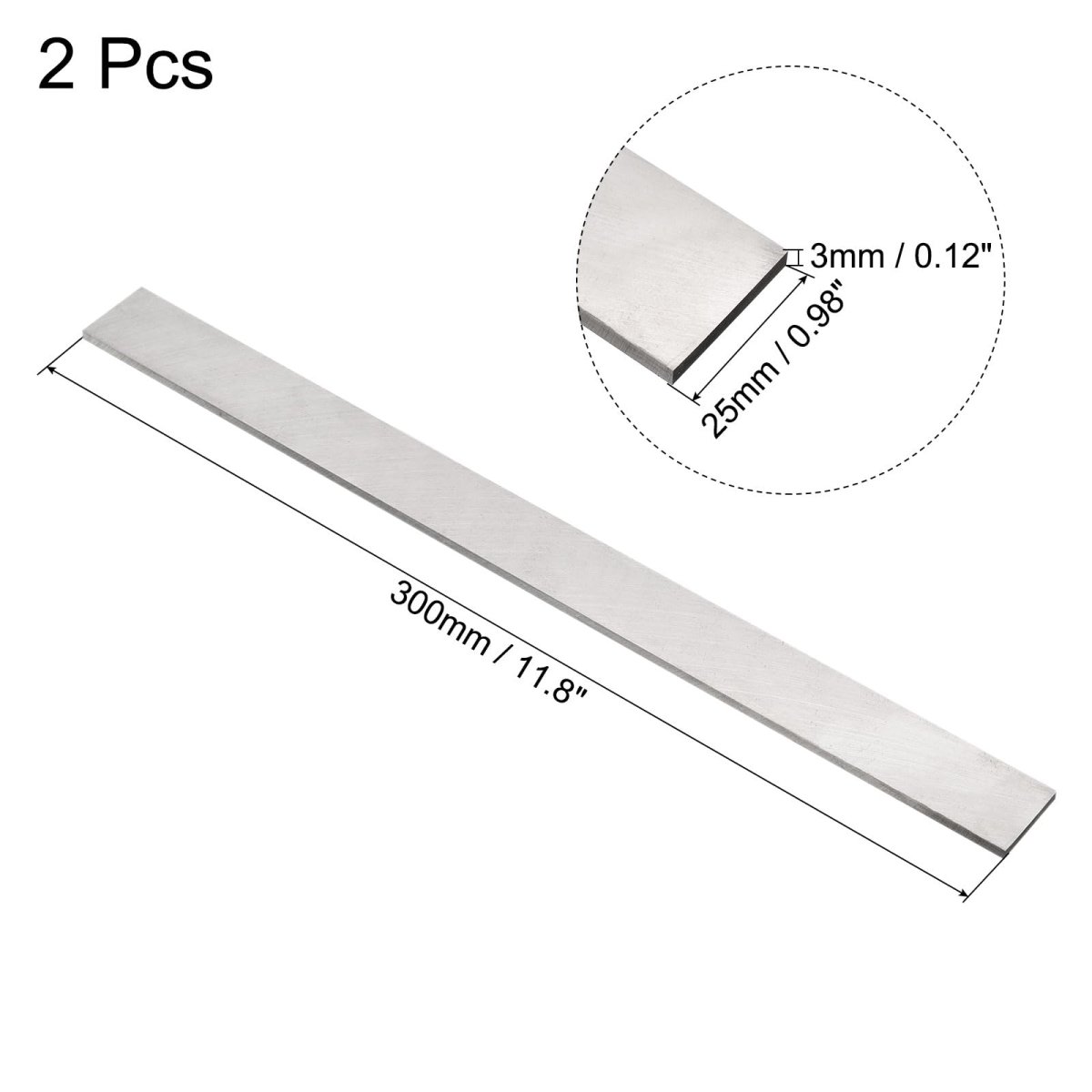 Lathe Tool Bit 3mm X 25mm 300mm Square Turning Blanks Hss High Speed Steel Rectangular Fly Cutter Mill Blank 2pcs
