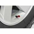 Ipick Image Made For Chevrolet Corvette C7 Stingray Logo In Black On Red Aluminum Tire Valve Stem Caps