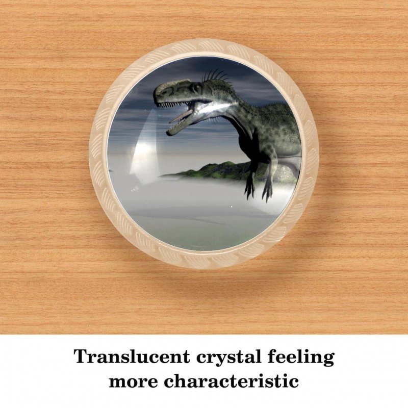 4 Packs Dinosaurs Tyrannosaurus Rex Transparent Cabinet Knobs Drawer Handles For Kitchen Cabinets Dresser Cupboard Wardrobe