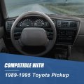Auto Dynasty Gauge Cluster Instrument Dash Panel Bezel Trim Visor Compatible With Toyota Pickup 89-95 Textured Gray