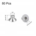 Uxcell M3x4mm Flat Head Machine Screws Inner Hex Screw 304 Stainless Steel Fasteners Bolts 80pcs
