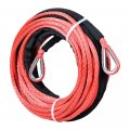 4pcs 50ft 1 4 Red Uhmwmpe Synthetic Rope Extension With 39 Rock Guard Thimbles 7500lbs For Atv Utv Tow Truck 4wd 4x4 Snow Plow