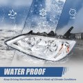 Ho2502121 Factory Style Headlight Lamp Compatible With Honda Civic Coupe Sedan 2004-2005 Driver Left Side Chrome Housing Amber