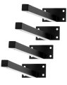 Heavy Duty Steel Wall Shelf Brackets 4 Pieces 30cm Black 30kg Capacity Wd40513 