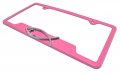 Christian Fish Cross Pink License Plate Frame Open Version