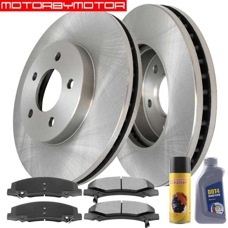 Motorbymotor Rotors 303mm Front Disc Ceramic Brake Pads Including Cleaner Dot4 Fluid Replacement For Chevy Impala Limited Monte