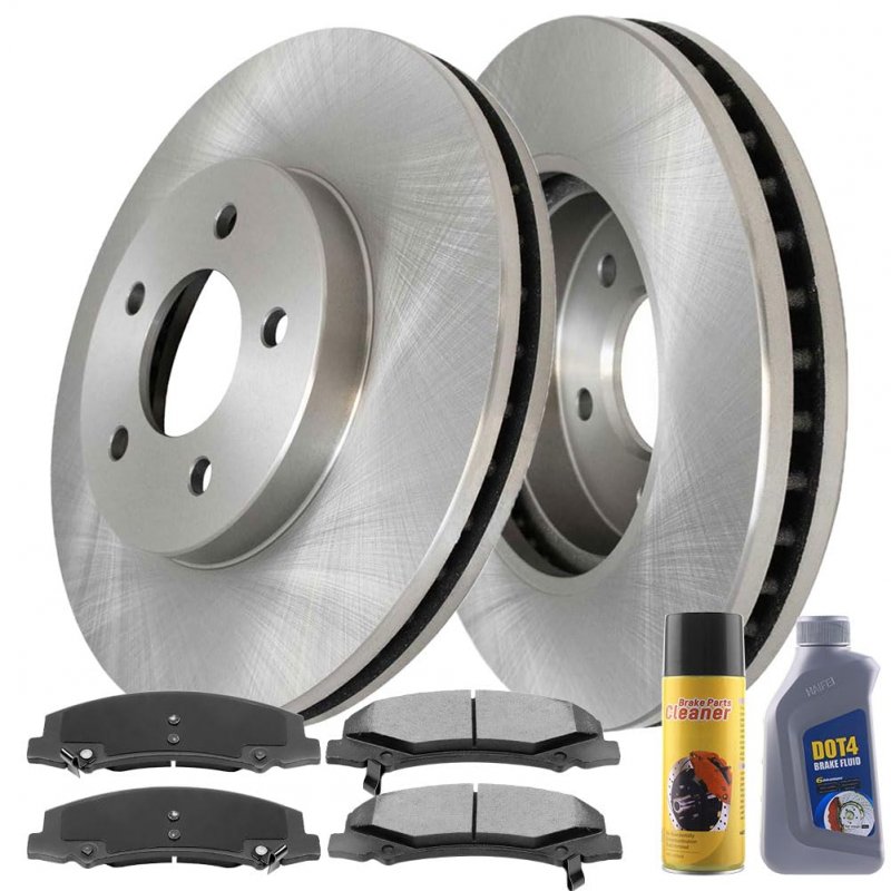 Motorbymotor Rotors 303mm Front Disc Ceramic Brake Pads Including Cleaner Dot4 Fluid Replacement For Chevy Impala Limited Monte