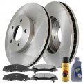 Motorbymotor Rotors 303mm Front Disc Ceramic Brake Pads Including Cleaner Dot4 Fluid Replacement For Chevy Impala Limited Monte
