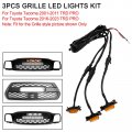 Topteng Grille Led Lights Kit 3pcs Front Bumper Hood Fit For Toyota Tacoma 2001-2011 Trd Pro 2016-2023