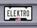 3d Modern American Flag Black Metal Open License Plate Frame