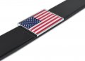 3d Modern American Flag Black Metal Open License Plate Frame