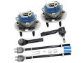 Front Wheel Hub Assembly And Bearing Tie Rod End Kit 6 Piece For 2004-2008 Pontiac Grand Prix With Abs Brakes 
