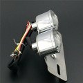 Httmt Mt374- Motorcycle Chromed Base Clear Lence Universal Cat Eye Custom Tail Brake License Plate Light For Scooter Cruiser